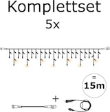 thumbnail of SYSTEM 24 KOMPLETT SET 15m für Dachrinnen Lichtervorhang Eisregen funkelnd
