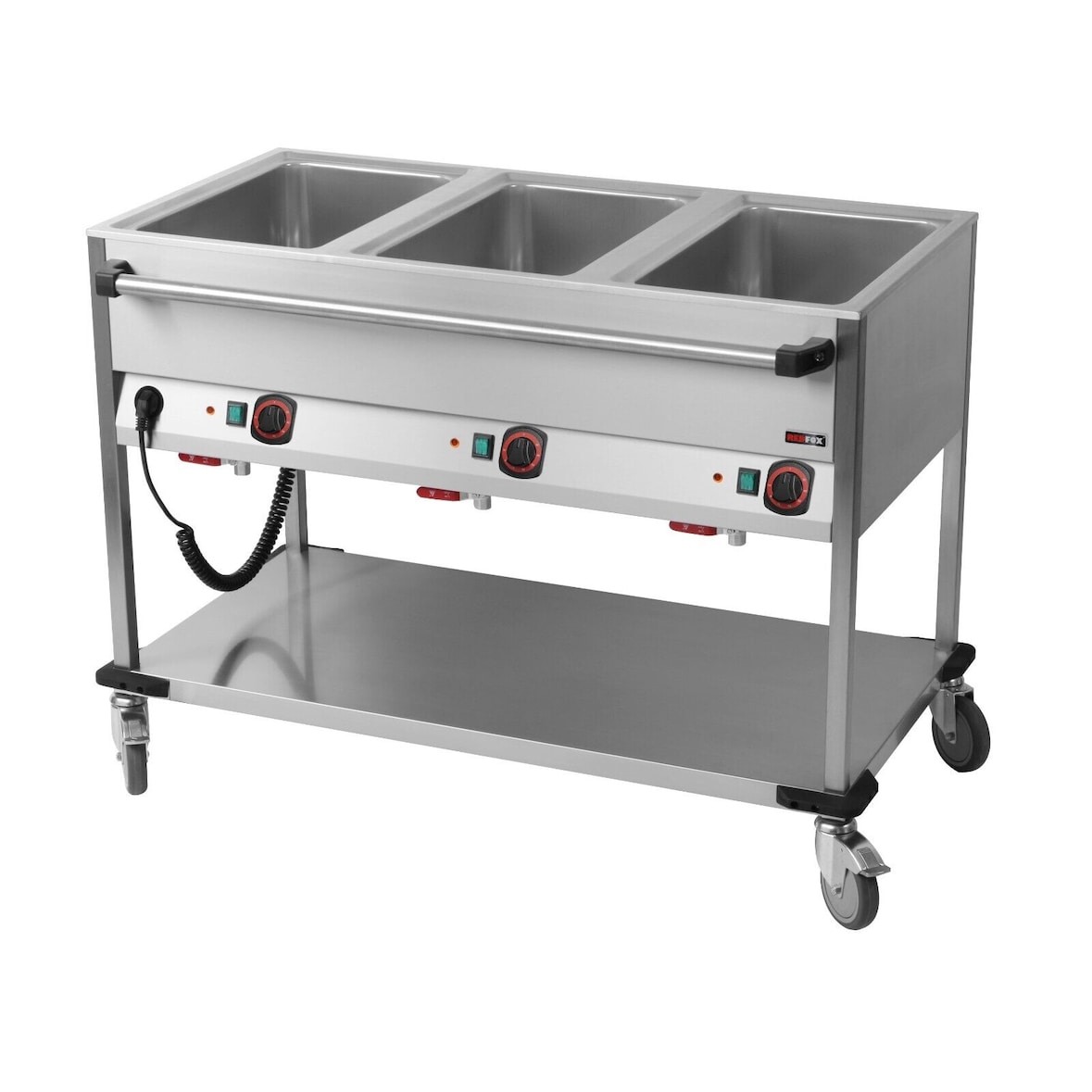Bain-Marie mobiler Warmhalter Wasserbad Speisenwärmer 3xGN1/1 1250x700x900mm