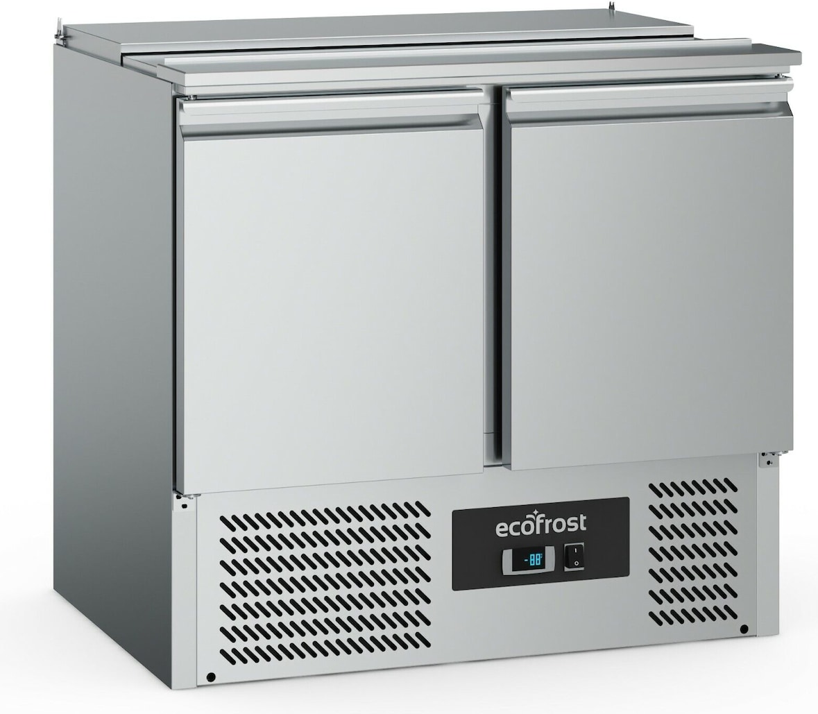 Gastro Edelstahl Kühltisch Kühltheke Saladette 2 Türen 240l 2x 1/1GN +2/+8°C