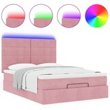 thumbnail of vidaXL Ottoman-Bett mit Matratzen & LEDs Rosa 140x200 cm Samt