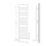 thumbnail of Badheizkörper Elektrisch mit Heizstab 900W 400x1500 mm Weiß gerade mit Seitenanschluss