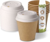 thumbnail of BIOZOYG 50 Stück Kaffeebecher mit passenden Pappdeckeln 150ml / 6oz Einwegbecher Pappbecher Kaffeetassen ungebleicht kompostierbar nachhaltig