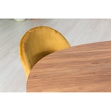 thumbnail of Table ovale 150x100 cm, pieds croisés en métal, plateau stratifié, table à manger pour 4 personnes, pieds en X, style moderne - Carlo - Bois