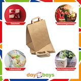 thumbnail of DayBays 1000 Stk. Papiertüten 26+20x28 cm Braun mit Flachhenkel