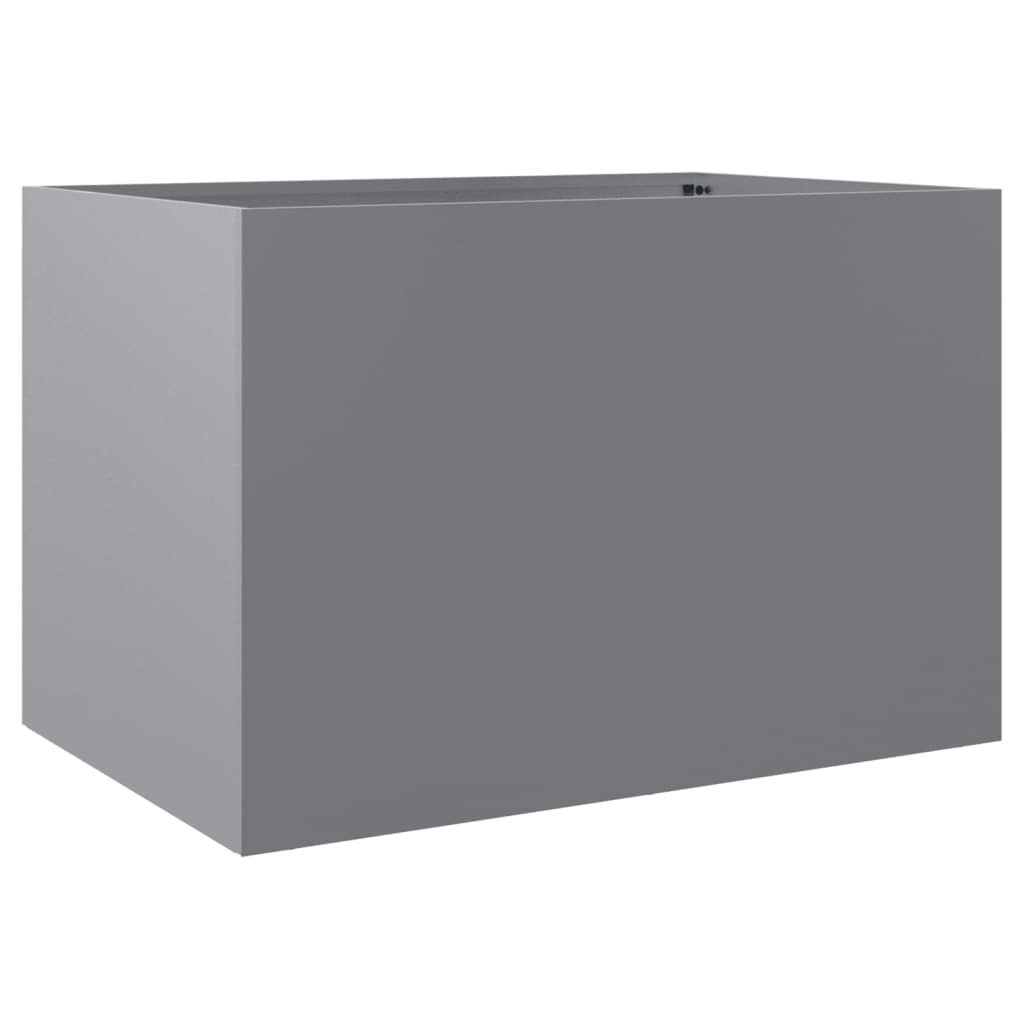 Helloshop26 - Silberner Pflanzkasten/Hochbeet für Pflanzen Blumen Terrasse Garten 62 x 40 x 39 cm verzinkter Stahl Silber 02_0038076