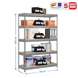 thumbnail of SimonRack Industrieregal, 2000x1000x600 mm, 300 kg am Biegepunkt, 5 Holzböden, Garagenregal, Verzinkt/Holz- Bricoforte