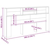 thumbnail of vidaXL Bett-Kopfteil mit Ablagen Altholz-Optik 200x19x103,5 cm