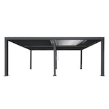 thumbnail of Pergola HWC-L46, Gartenpavillon Lamellen-Pavillon, 10cm-Aluminium-Gestell, Regenrinne sturmfest, 3x6m ~ anthrazit