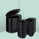 thumbnail of Relaxdays Mülleimer Bad, 5 l, Kosmetikeimer mit Soft-Close, matte Optik, 2 entnehmbare Inneneimer, Treteimer, schwarz
