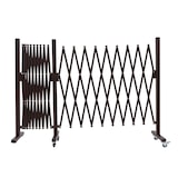 thumbnail of Absperrgitter HWC-B34, Zaun Scherengitter Trenngitter, Alu ausziehbar Laufrollen braun ~ Höhe 109cm, Breite 60-530cm