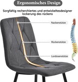 thumbnail of Merax Esszimmerstühle (4-st), 4-Sätze gepolsterter Stuhl Design Stühle, Twill Leinen Esszimmerstühle, Leinen Metallrahmen Sitze, Dunkelgrau