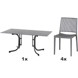 thumbnail of SIENA GARDEN Urban Lights Set 5teilig Lane Stuhl gastrotauglich grau mit Tisch Sola 160x90