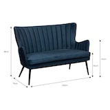 thumbnail of METRO PROFESSIONAL Canapé 2 places Navari, acier/polyester, 130 cm, bleu/noir