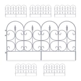 thumbnail of Relaxdays Beetzaun, 6er Set, HxB: je 38 x 68,5 cm, Zierzaun Garten, zum Stecken, Beeteinfassung antik, Kunststoff, grau