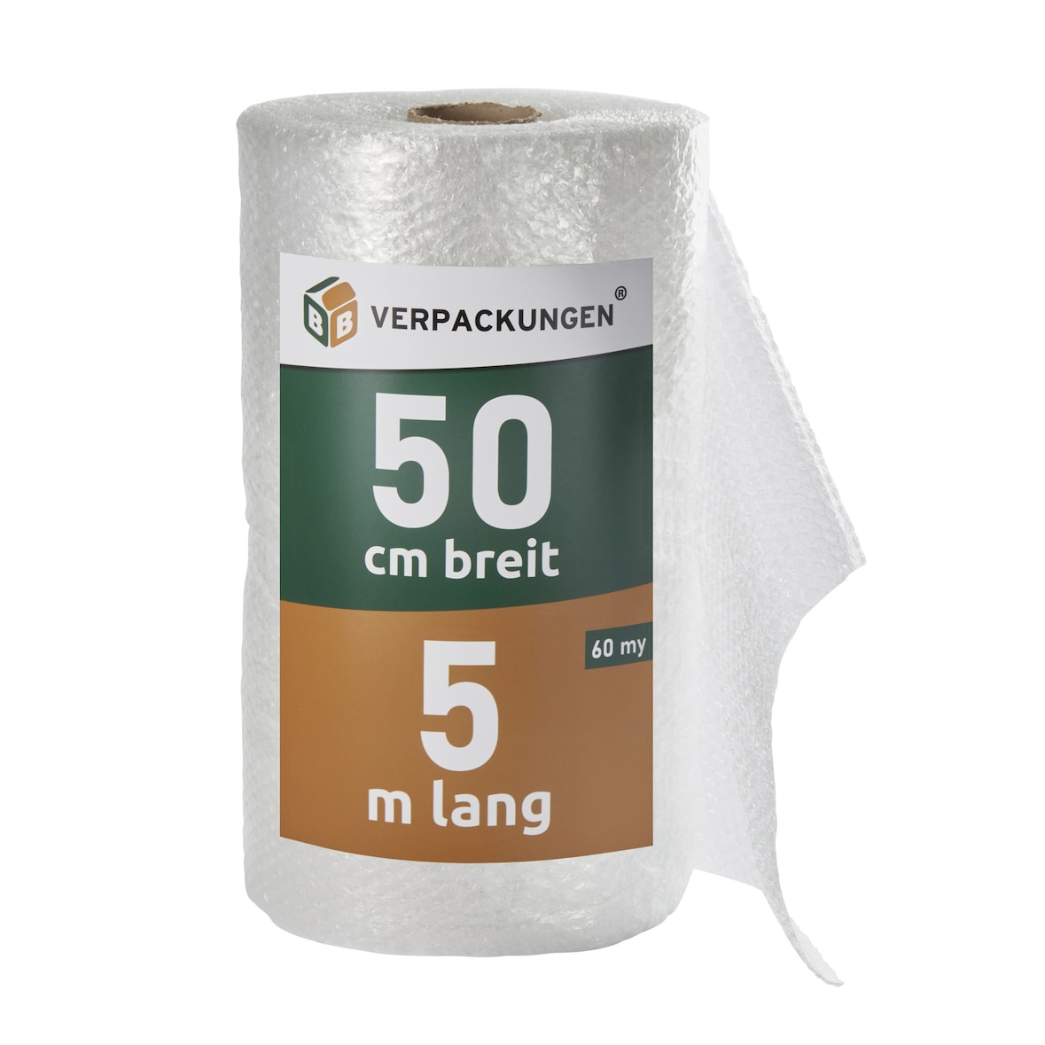 3 x Luftpolsterfolie (0,5 x 5 m) echte 60 my stark, Versandfolie, Polsterfolie zum Schutz von empfindlichen Gegenständen, recycelbar BB-Verpackungen