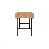 thumbnail of SalesFever Schreibtisch | mit 2 Schubladen | MDF Eiche Echtholzfurnier | Gestell Metall | B 120 x T 60 x H 75 cm | natur – schwarz