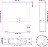 thumbnail of Helloshop26 - Set aus 2 modernen quadratischen Couchtischbeinen 30 x 30 cm mit verstellbaren Nivellierfüßen aus weißem Stahl 02_0057493