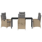thumbnail of vidaXL 5-teiliges Garten-Ess-Set mit Kissen in Beige aus Poly-Rattan