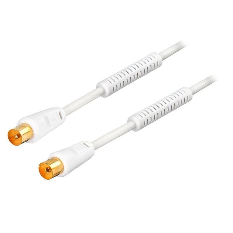 Cable Coaxial Blanc Mâle/femelle Longueur 2,5m Plaqué Or Usage Non Intensif Hdsat