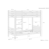 thumbnail of Etagenbett extra stabil Kiefer 100x200 Stockbett Nische 100 Rollroste Bettkästen 60.16-10S2