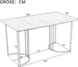thumbnail of Essgruppe 140x80x75, Esstisch mit 4 Samt Stühlen Grau, MDF Tischplatte mit Marmor-Muster und robustem Metallgestell