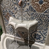 thumbnail of Brunnen rund Wandbrunnen Standbrunnen Mosaik  natur Zierbrunnen 54cm