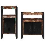 thumbnail of vidaXL Badezimmermöbel Set mit Tür 2 pcs Braun recyceltes Massivholz