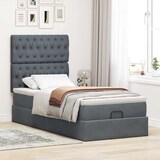 thumbnail of vidaXL Ottoman-Bett mit Matratzen & LEDs Dunkelgrau 80x200 cm Samt