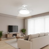thumbnail of YOEVU Ventilador de techo Compact Mini con luz, motor DC, aspas plegables, mando a distancia