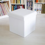 thumbnail of Relaxdays Faltbarer Sitzhocker, Sitzcube mit Stauraum u. Deckel, Fußablage, Sitzwürfel aus Kunstleder, 38x38x38 cm, weiß