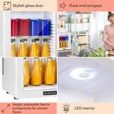 thumbnail of Brooklyn 24 Mini-Kühlschrank Glastür LED Ablage Weiß