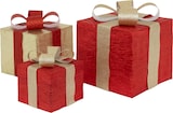 thumbnail of ECD Germany LED Geschenkboxen 3er-Set, Rot-Gold, 90 warmweiße LEDs, Batteriebetrieb, Timer, Weihnachtsdeko