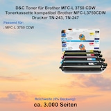 thumbnail of D&C Toner für Brother MFC-L 3750 CDW Tonerkassette kompatibel Brother MFC-L3750CDW Drucker TN-243, TN-247