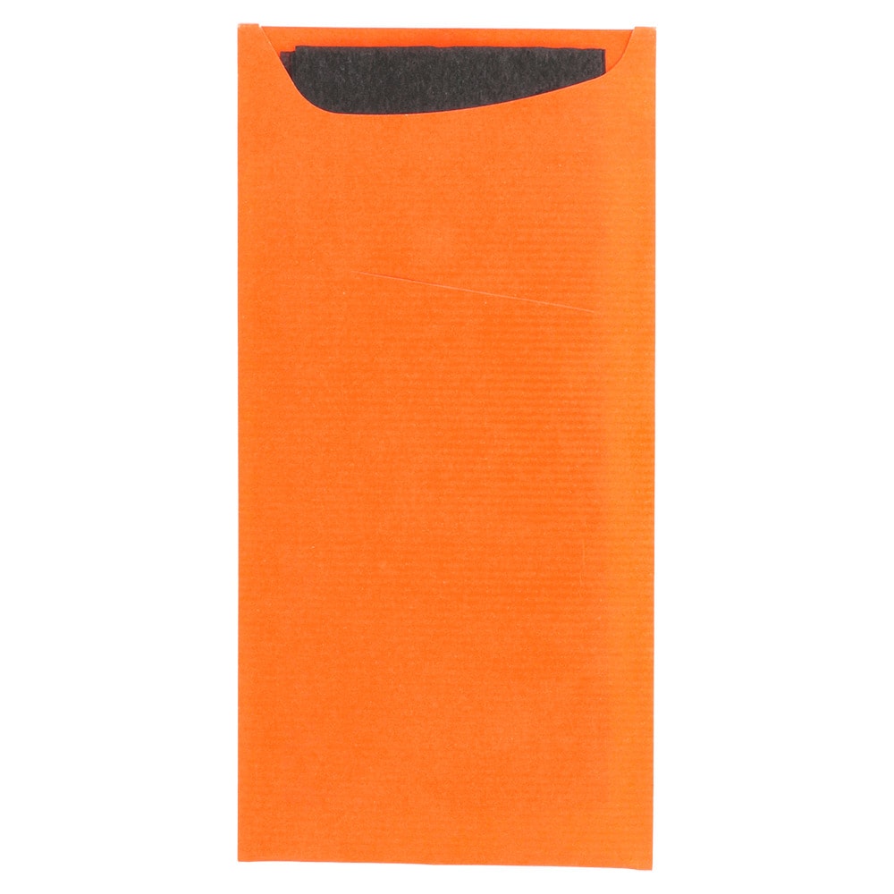 Bolsas Cubiertos + Servilleta 'Just In Time' 90 + 10 Pe G/M2 11,2X22,5 M Naranja Celulosa (400 unidades)