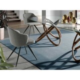 thumbnail of Angel Cerdá  Cadeira de jantar estofada em tecido com pernas de aço pintadas com epoxi preto. 4057C