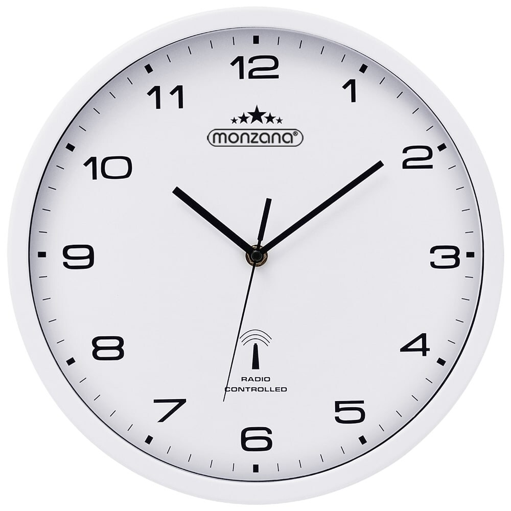 Monzana Funk Wanduhr Funkuhr 31cm Weiß
