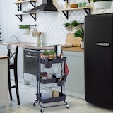 thumbnail of Relaxdays Rollwagen, 3 Etagen, 2 Bremsen, Allzweckwagen für Küche und Büro, Rollregal HBT: 86x43x42 cm, Metall, schwarz