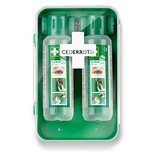 1 `Cederroth` Augendusche 29,6 cm x 19,2 cm `Eye-Wash-Cabinet` inkl. 2 Flaschen (500ml)