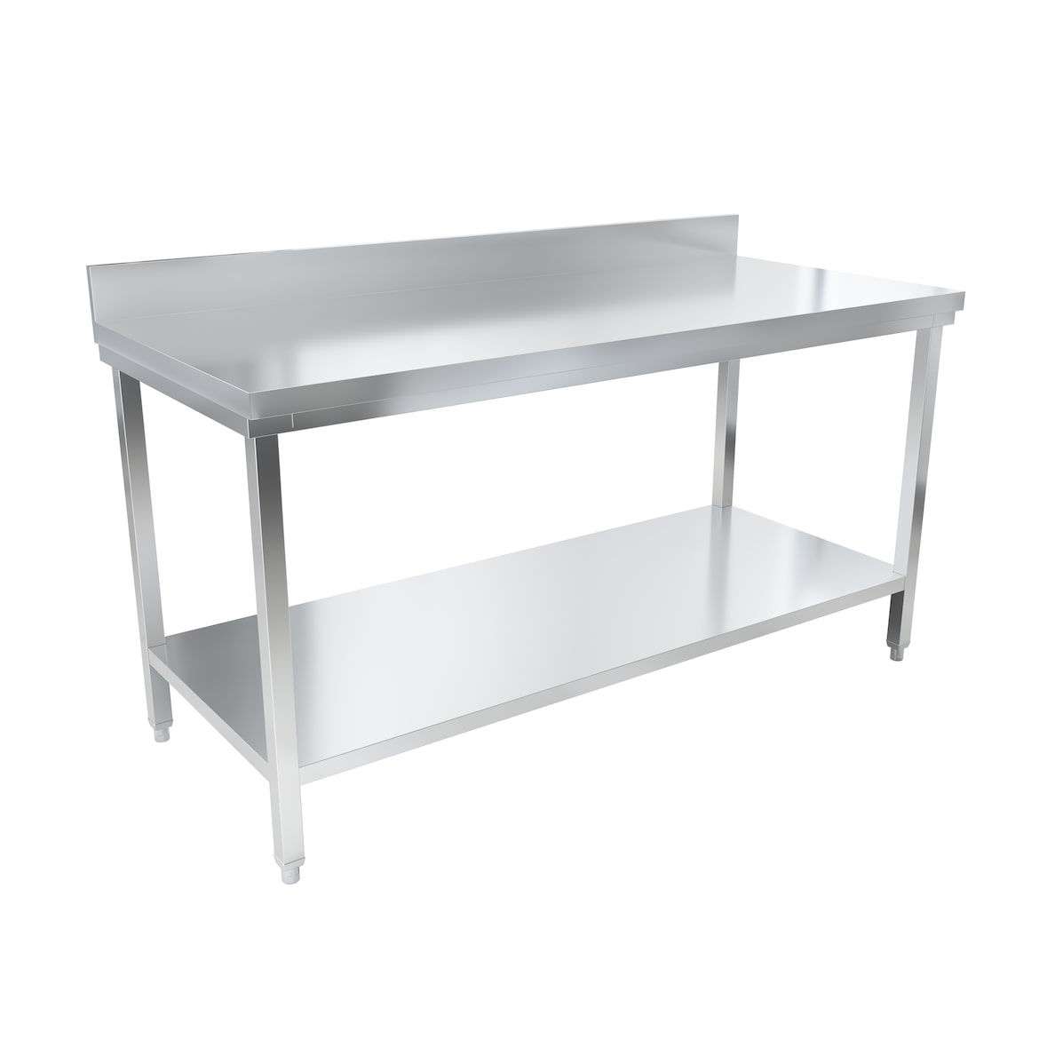METRO Professional Werktafel GWTS4167B, roestvrij staal, 160 x 70 x 85 cm, met achterwand