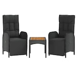 thumbnail of vidaXL Tuinstoelen 2 st verstelbaar met tafel poly rattan zwart