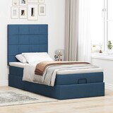 thumbnail of vidaXL Ottoman-Bett mit Matratze & LEDs Blau 100x200 cm Stoff