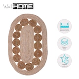 thumbnail of WellHome - Tapete oval feito de folhas de totora e milho, 80x50cm