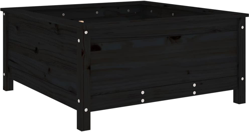 vidaXL Pflanzkübel Schwarz 82,5x82,5x39 cm Massivholz Kiefer