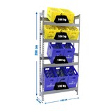 thumbnail of Simonbottle Flaschenregal 4 Böden mit 100 kg pro Boden in der Farbe GRAU 2000x1000x300 mm