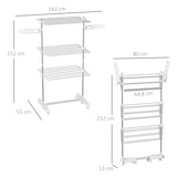 thumbnail of Tendedero Plegable 6 Ruedas 3 y 4 Niveles Estantes Tubo Acero Inox Tendero Ropa