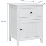 thumbnail of COSTWAY Kiefernholz-Nachttisch, 2er-Set Nachttische mit Schublade und Tür, 2-stöckiger Beistelltisch, Beistelltisch mit geräumiger Tischplatte