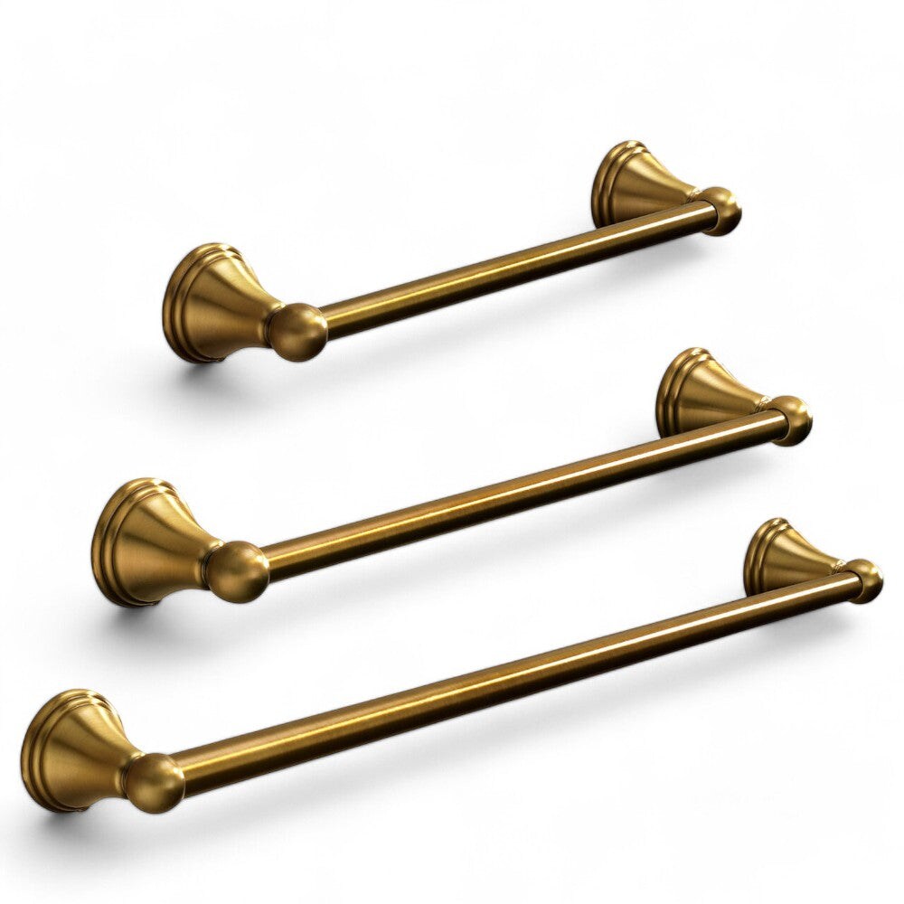 Porta asciugamani in ottone bronzato con lunghezza riducibile da bagno fissaggio a muro Linea Bronze - 60 cm