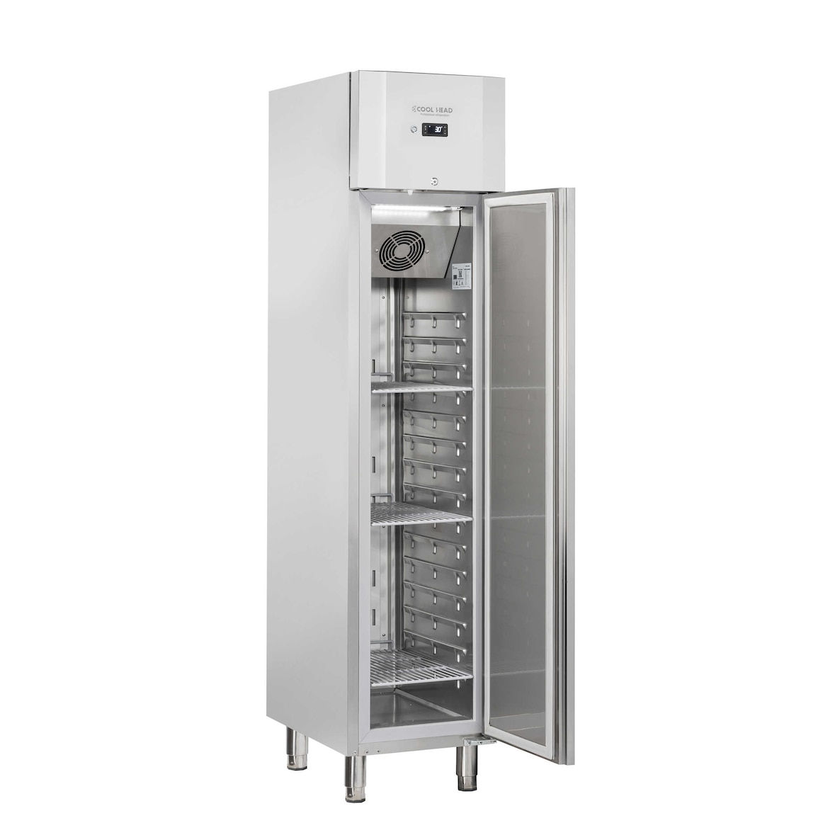 Cool Head armadio refrigerato in acciaio inox, 469x725x1990, adatto a GN1/1, acciaio