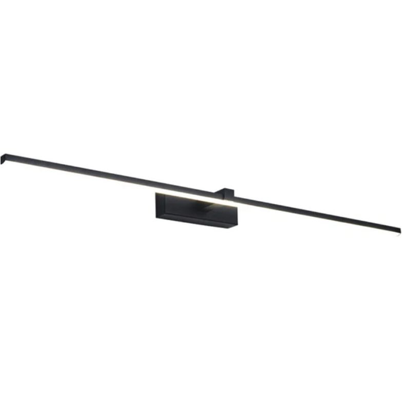 Applique murale LED 16 W 1600 lm, lumière chaude, noir mat, 80 cm, idéale pour tableaux et miroirs.