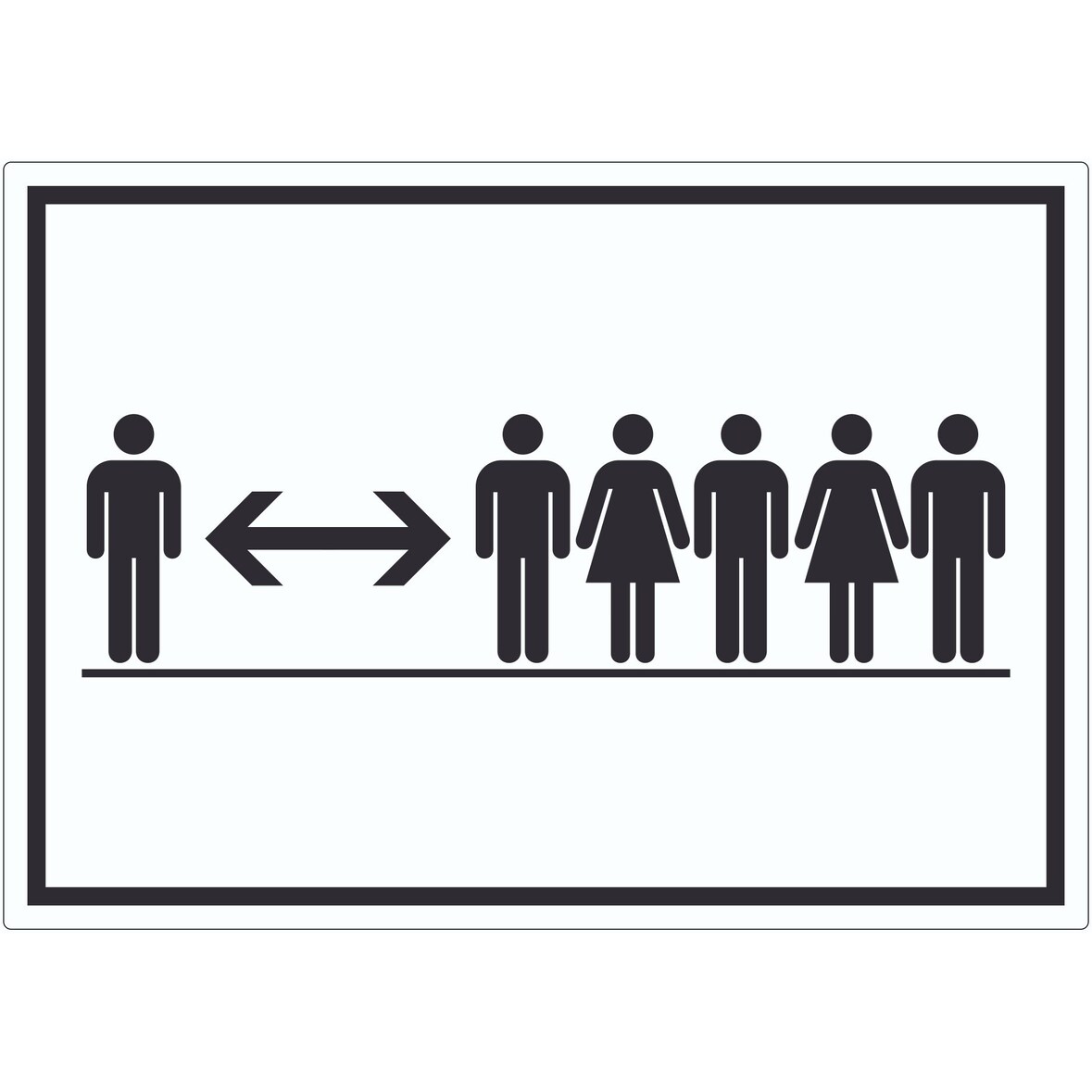 Diskretion Bitte Abstand halten Symbol Aufkleber A9 (37x52mm)